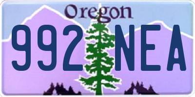 OR license plate 992NEA
