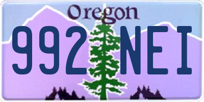 OR license plate 992NEI