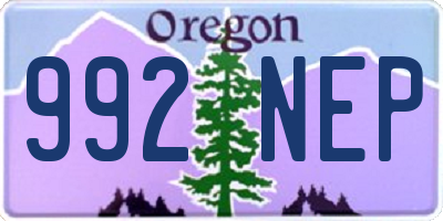 OR license plate 992NEP