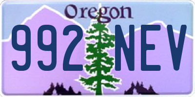 OR license plate 992NEV