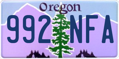 OR license plate 992NFA
