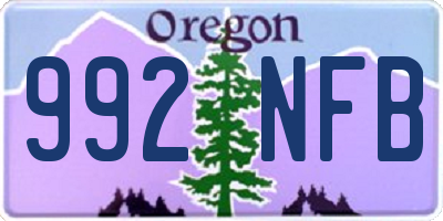OR license plate 992NFB