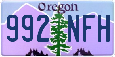 OR license plate 992NFH