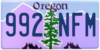 OR license plate 992NFM