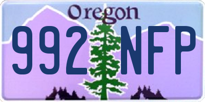 OR license plate 992NFP