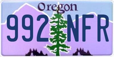 OR license plate 992NFR
