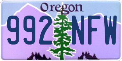 OR license plate 992NFW