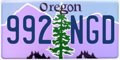 OR license plate 992NGD