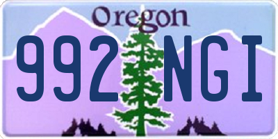 OR license plate 992NGI