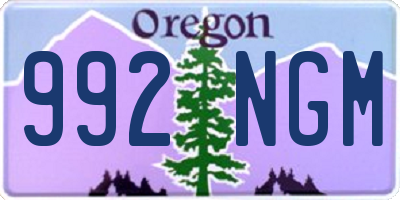 OR license plate 992NGM