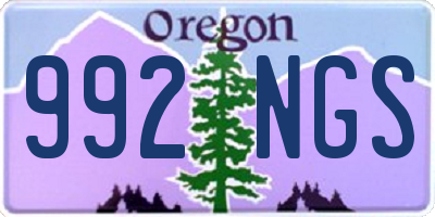 OR license plate 992NGS