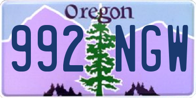 OR license plate 992NGW