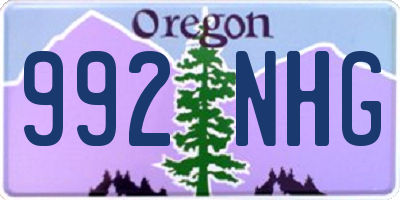 OR license plate 992NHG