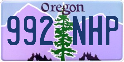 OR license plate 992NHP