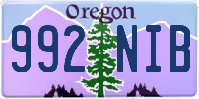 OR license plate 992NIB