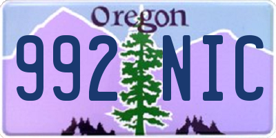 OR license plate 992NIC