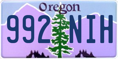 OR license plate 992NIH