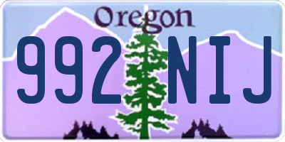 OR license plate 992NIJ