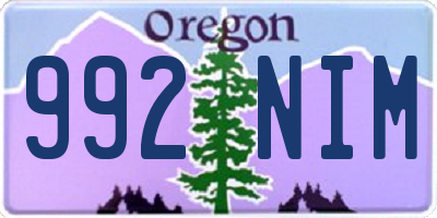 OR license plate 992NIM