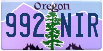 OR license plate 992NIR