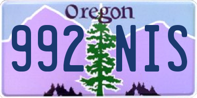 OR license plate 992NIS