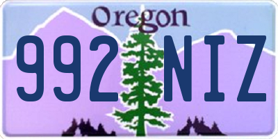 OR license plate 992NIZ