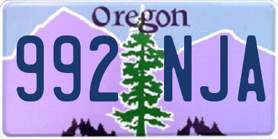 OR license plate 992NJA