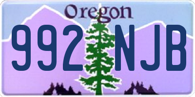 OR license plate 992NJB