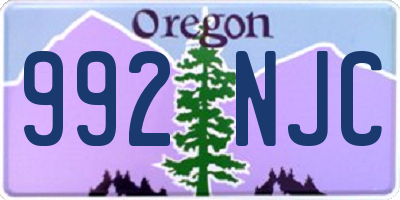OR license plate 992NJC