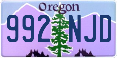 OR license plate 992NJD