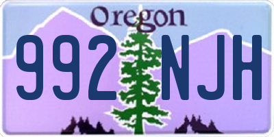 OR license plate 992NJH