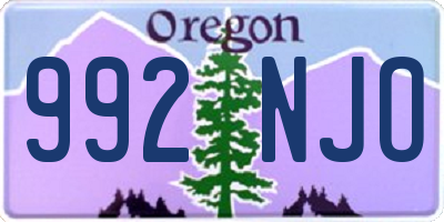 OR license plate 992NJO