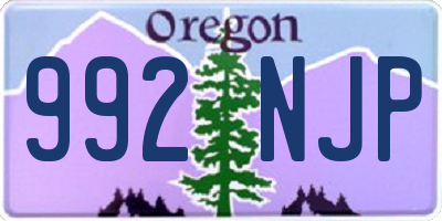 OR license plate 992NJP