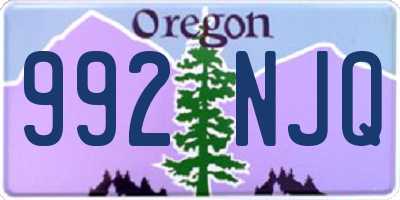 OR license plate 992NJQ