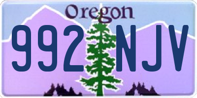 OR license plate 992NJV