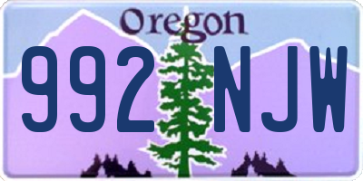 OR license plate 992NJW