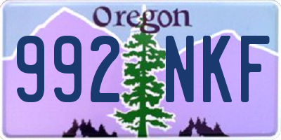OR license plate 992NKF