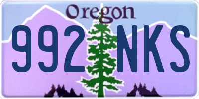 OR license plate 992NKS