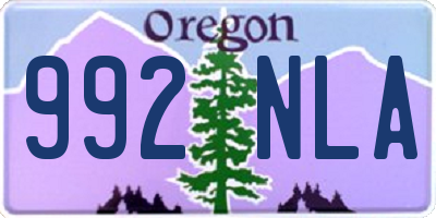 OR license plate 992NLA