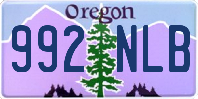 OR license plate 992NLB