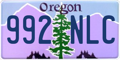 OR license plate 992NLC