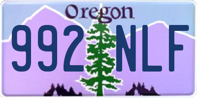 OR license plate 992NLF