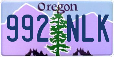 OR license plate 992NLK