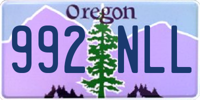 OR license plate 992NLL