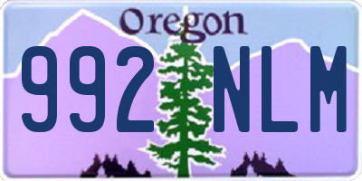 OR license plate 992NLM