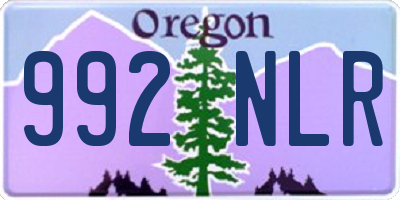 OR license plate 992NLR