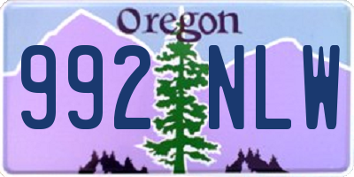 OR license plate 992NLW