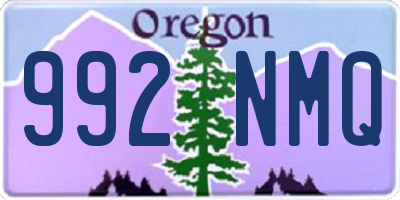 OR license plate 992NMQ