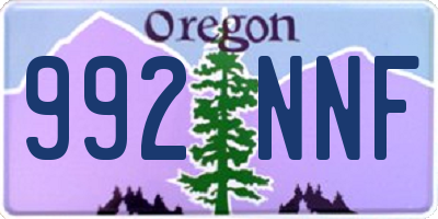 OR license plate 992NNF
