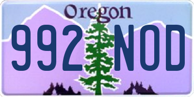 OR license plate 992NOD